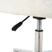 Modern teddy fleece fabric with chrome legs living room furniture dining chair, soft and comfortable, lift adjustment, free movement convenient, space saving. (set of 1) - DTYStore