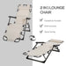 Outsunny Folding Chaise Lounge Chair for Outside, 2-in-1 Tanning Chair with Pillow & Pocket, Adjustable Pool Chair for Beach, Patio, Lawn, Deck, Cream White - DTYStore