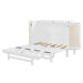 Full Murphy Bed with Hidden Storage & Modern Woven Design,White - DTYStore