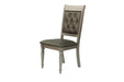 Luxury Silver Accent Tufted Upholstered Chairs Set of 2 Dining Side Chairs - DTYStore