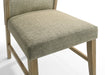 Eden Set of 2 Beige Linen Dining Chair with Rustic Oak Finish Legs - DTYStore