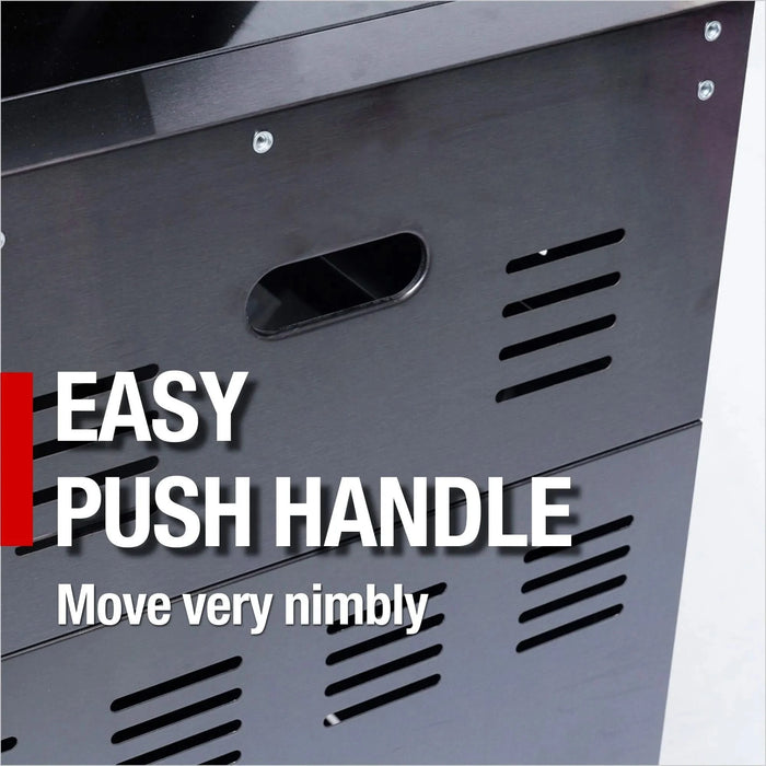 46-Inch 4-Burner 72000 BTU Deluxe Stainless Steel Gas Outdoor Kitchen Bar Barbecue Island Grill + Wine Cooler Compact Refrigerator + Rotisserie + Granite Countertops + Storage Cabinets & Drawers Default -DTYStore