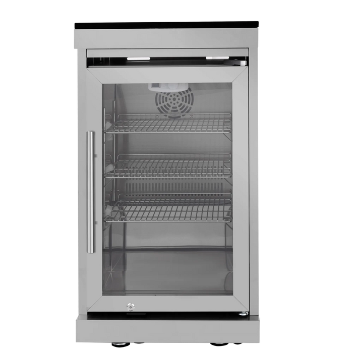 46-Inch 4-Burner 72000 BTU Deluxe Stainless Steel Gas Outdoor Kitchen Bar Barbecue Island Grill + Wine Cooler Compact Refrigerator + Rotisserie + Granite Countertops + Storage Cabinets & Drawers Default -DTYStore