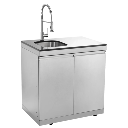 46-Inch 4-Burner 72000 BTU Deluxe Stainless Steel Gas Outdoor Kitchen Bar Barbecue Island Grill + Wine Cooler Compact Refrigerator + Rotisserie + Granite Countertops + Storage Cabinets & Drawers Default -DTYStore