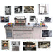 46-Inch 4-Burner 72000 BTU Deluxe Stainless Steel Gas Outdoor Kitchen Bar Barbecue Island Grill + Wine Cooler Compact Refrigerator + Rotisserie + Granite Countertops + Storage Cabinets & Drawers Default -DTYStore