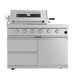 46-Inch 4-Burner 72000 BTU Deluxe Stainless Steel Gas Outdoor Kitchen Bar Barbecue Island Grill + Wine Cooler Compact Refrigerator + Rotisserie + Granite Countertops + Storage Cabinets & Drawers Default -DTYStore