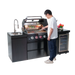 46-Inch 4-Burner 72000 BTU Deluxe Stainless Steel Gas Outdoor Kitchen Bar Barbecue Island Grill + Wine Cooler Compact Refrigerator + Rotisserie kit + Granite Countertops + Stainless steel Sink Default -DTYStore