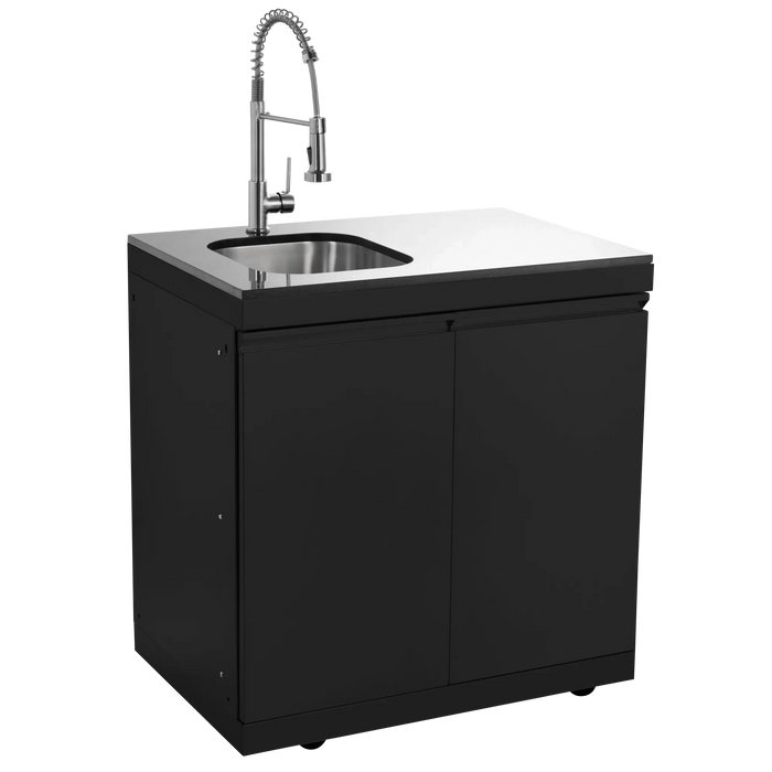 46-Inch 4-Burner 72000 BTU Deluxe Stainless Steel Gas Outdoor Kitchen Bar Barbecue Island Grill + Wine Cooler Compact Refrigerator + Rotisserie kit + Granite Countertops + Stainless steel Sink Default -DTYStore