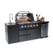 46-Inch 4-Burner 72000 BTU Deluxe Stainless Steel Gas Outdoor Kitchen Bar Barbecue Island Grill + Wine Cooler Compact Refrigerator + Rotisserie kit + Granite Countertops + Stainless steel Sink Default -DTYStore