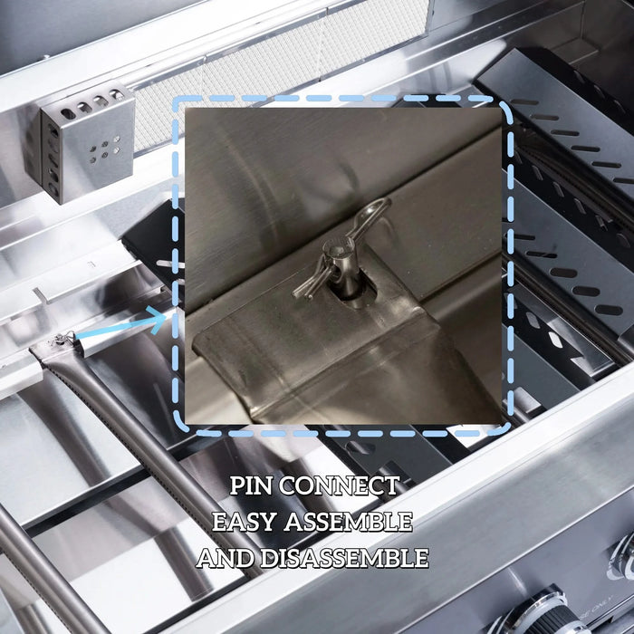 46-Inch 4-Burner 72000 BTU Deluxe Stainless Steel Gas Outdoor Kitchen Bar Barbecue Island Grill + Wine Cooler Compact Refrigerator + Rotisserie kit + Granite Countertops + Stainless steel Sink Default -DTYStore