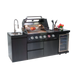46-Inch 4-Burner 72000 BTU Deluxe Stainless Steel Gas Outdoor Kitchen Bar Barbecue Island Grill + Wine Cooler Compact Refrigerator + Rotisserie kit + Granite Countertops + Stainless steel Sink Default -DTYStore