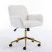 Furniture Office Chair,Artificial rabbit hair Home Office Chair with Golden Metal Base,Adjustable Desk Chair Swivel Office Chair,Vanity Chair(Beige) - DTYStore