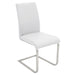 Foster Contemporary Dining Chair in Stainless Steel and White Faux Leather by LumiSource - Set of 2 - DTYStore
