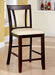Contemporary Set of 2 Counter Height Chairs Dark Cherry And Ivory Solid wood Chair Padded Leatherette Upholstered Seat Kitchen Dining Room Furniture - DTYStore