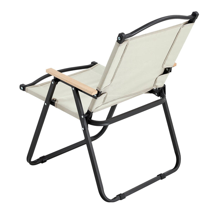 2-piece Folding Outdoor Chair for Indoor, Outdoor Camping, Picnics, Beach,Backyard, BBQ, Party, Patio, Beige