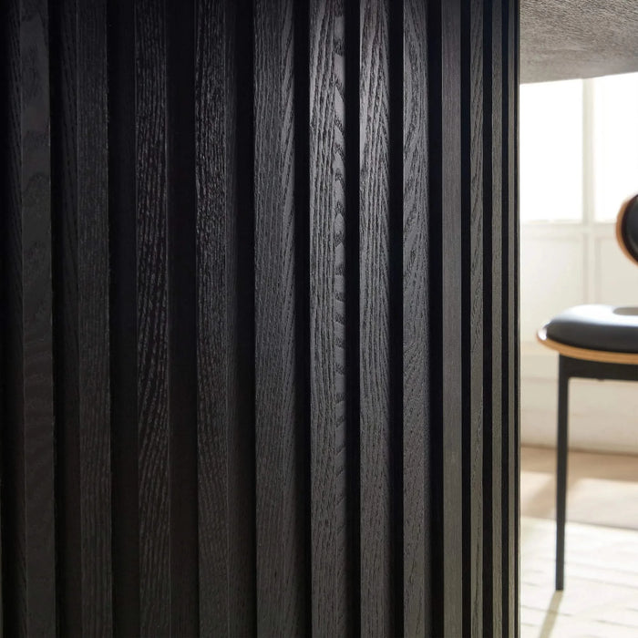 46.45 inch MDF Dining Table for Dining Room Round Dinner Tables Mid-Century Modern Table BLACK Default -DTYStore