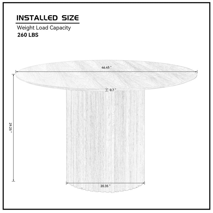 46.45 inch MDF Dining Table for Dining Room Round Dinner Tables Mid-Century Modern Table OAK Default -DTYStore