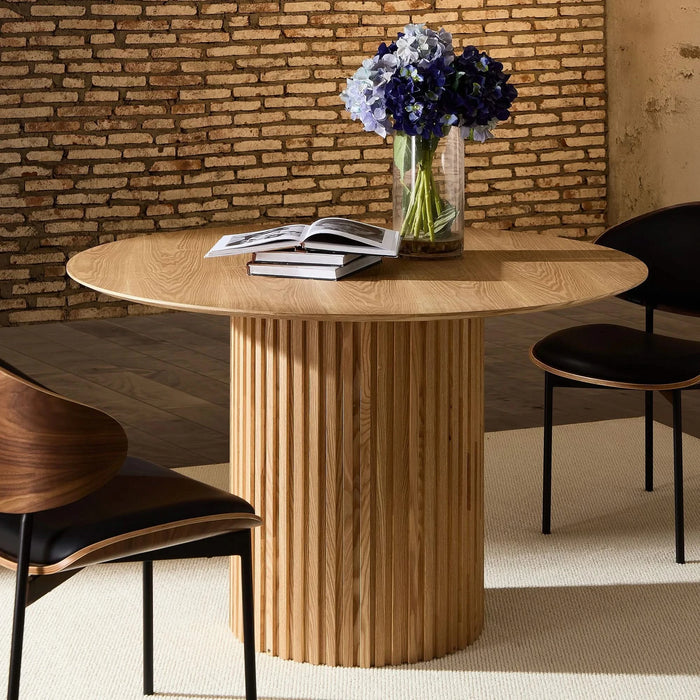 46.45 inch MDF Dining Table for Dining Room Round Dinner Tables Mid-Century Modern Table OAK Default -DTYStore