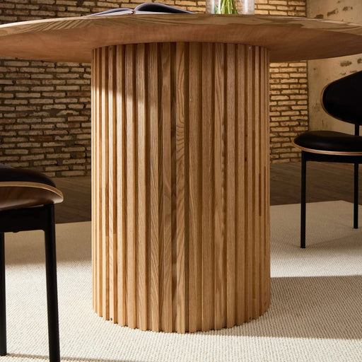 46.45 inch MDF Dining Table for Dining Room Round Dinner Tables Mid-Century Modern Table OAK Default -DTYStore