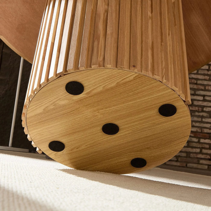 46.45 inch MDF Dining Table for Dining Room Round Dinner Tables Mid-Century Modern Table OAK Default -DTYStore