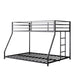 Metal Bunk Bed Twin Over Full Size with Removable Stairs, Heavy Duty Sturdy Frame for Teen & Adults, Teens, No Box Spring Needed, Black - DTYStore