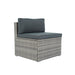 6 Pieces PE Rattan sectional Outdoor Furniture Cushioned Sofa set Grey Wicker, Dark Grey Cushion - DTYStore