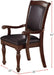 Royal Majestic Formal Set of 2 Arm Chairs Brown Color Rubberwood Dining Room Furniture Faux Leather Upholstered Seat - DTYStore