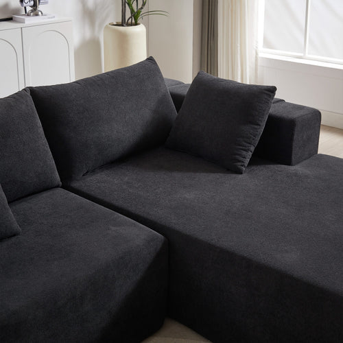 Modern Chenille Upholstered Sectional Sofa Couch Set,Modular 108' L Shaped Sectional Living Room Sofa Set With 6 Pillows,Free Combination Sofa Couch for Living Room,Bedroom(Right Chaise)W834P240010 - Image 15