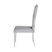 Set of 2 Velvet Upholstered Side Chairs, Grey and Chrome - DTYStore