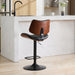 Walnut Bentwood Bar Stools Mid Century Modern Adjustable Counter Height Black Leather Upholstered 360°Swivel Bar Chairs for Kitchen Island/Dining Room/Cafe, 1 chair/1carton,Black - DTYStore