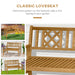 Outsunny 4FT Wooden Outdoor Garden Bench for 2, Portable Folding Loveseat 2-Seater Chair with Backrest, Armrests and Slat Seat, Natural - DTYStore