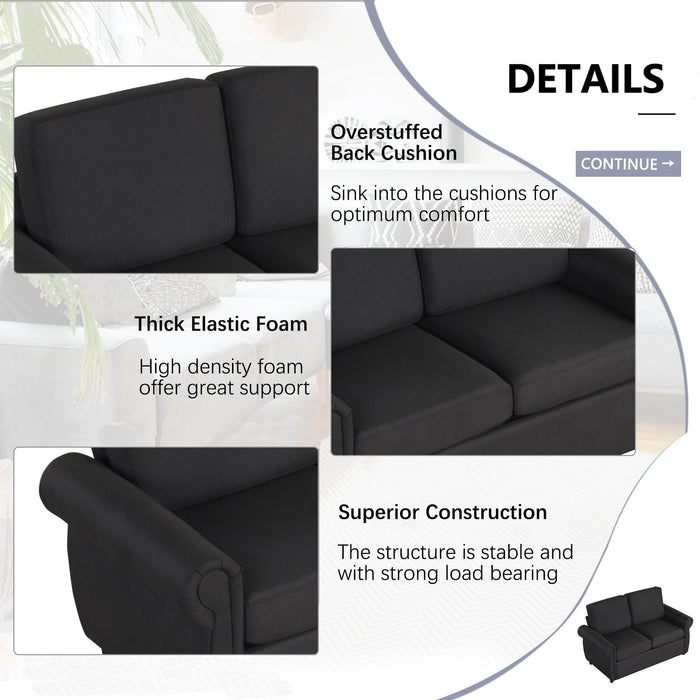 57.9" Orisfur Pull Out Sofa Bed Loveseat Sleeper with Twin Size Memory Mattress with Two USB Ports for Living Room Spaces, Black
