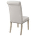 Beige and Pine Upholstered Parsons Dining Chair (Set of 2) - DTYStore