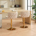 Furniture,Swivel Barstools Adjusatble Seat Height With Gold-plating Base, Classic Velvet Upholstered Bar Stools with the whole Back Tufted, for Home Pub and Kitchen Island,Beige, Set of 2 - DTYStore