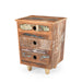 End Table Recycled Wood Nightstand, Side Table with 3 Drawers, Vintage Natural Bedside Table for Bedroom Living Room - DTYStore