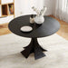 47.24'' Round Modern Style MDF Wood Dining Table in Black Suitable for Kitchen, Living Room, Cafe, Milk Tea Shop Default -DTYStore