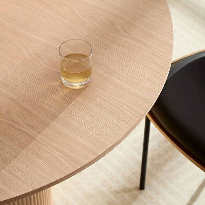 47,24 inch MDF Dining Table for Dining Room Round Dinner Tables Mid-Century Modern Table OAK Default -DTYStore