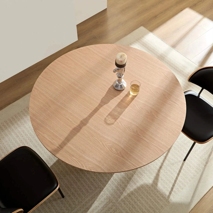 47,24 inch MDF Dining Table for Dining Room Round Dinner Tables Mid-Century Modern Table OAK Default -DTYStore