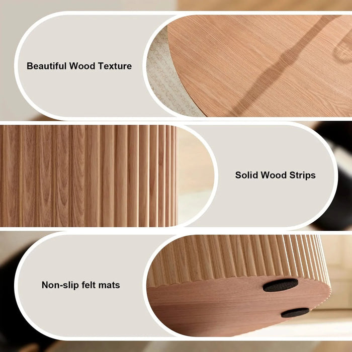 47,24 inch MDF Dining Table for Dining Room Round Dinner Tables Mid-Century Modern Table OAK Default -DTYStore