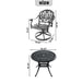 3-Piece All-Weather Cast Aluminum Dining Set, Include 2 Swivel Chairs and 35.43' Round Table With Black Frame - DTYStore
