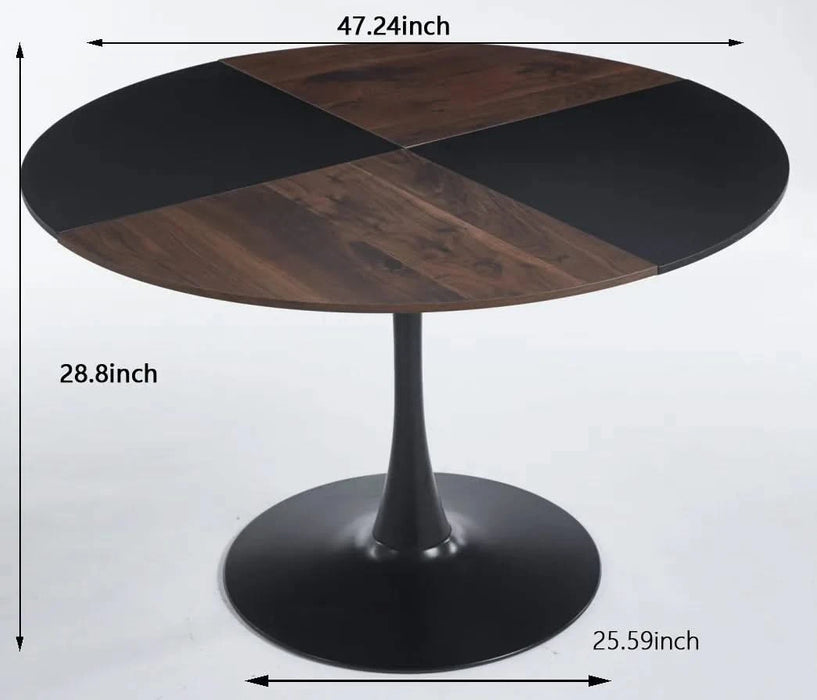 47.2INCH TULIP ROUND DINING TABLE,OFFICE TABLE,COFFEE TABLE,120X120X74CM Default -DTYStore