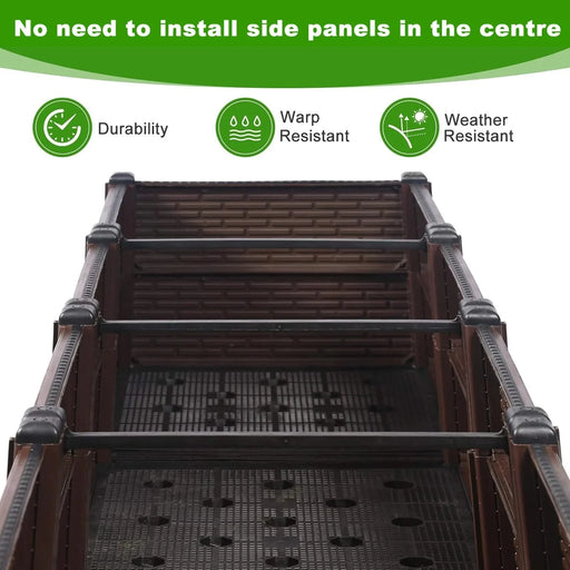 47.2x15.7x19.6in Raised Garden Beds Outdoor, Polypropylene Planter Boxes Outdoor for Vegetables, Flowers, Herbs, Garden Box with Drain Outlet, Heat and Frost Resistant Planters, 440 lbs Capacity Default -DTYStore