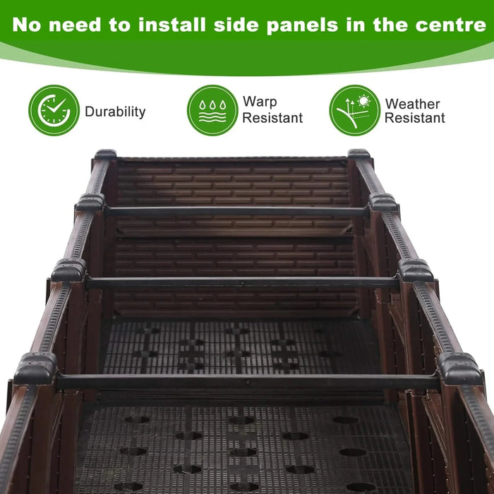 47.2x15.7x19.6in Raised Garden Beds Outdoor, Polypropylene Planter Boxes Outdoor for Vegetables, Flowers, Herbs, Garden Box with Drain Outlet, Heat and Frost Resistant Planters, 440 lbs Capacity Default -DTYStore