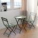 3 Piece Patio Bistro Set of Foldable Round Table and Chairs, Dark Green - DTYStore