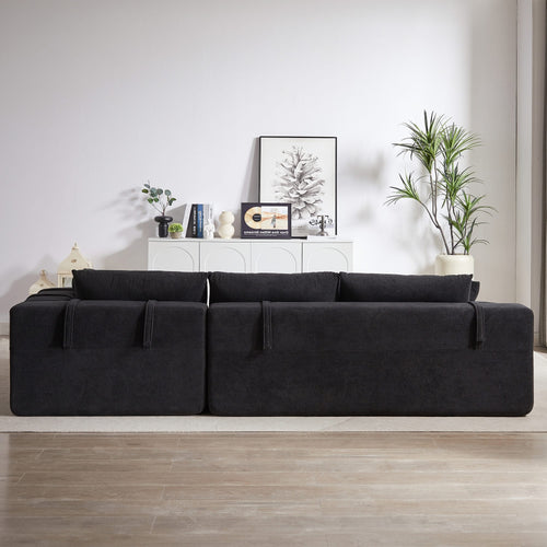 Modern Chenille Upholstered Sectional Sofa Couch Set,Modular 108' L Shaped Sectional Living Room Sofa Set With 6 Pillows,Free Combination Sofa Couch for Living Room,Bedroom(Right Chaise)W834P240010 - Image 16