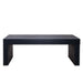47.6 Modern Black Ribbed Coffee Table – Rectangular Low Profile Center Table for Living Room Default -DTYStore