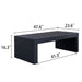 47.6 Modern Black Ribbed Coffee Table – Rectangular Low Profile Center Table for Living Room Default -DTYStore