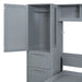Full Size Murphy Bed Wall Bed with Closet and Drawers,Gray - DTYStore