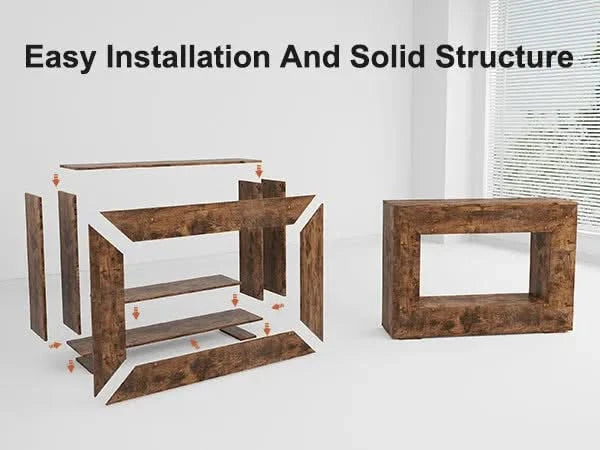 47' Farmhouse Console Table, Sofa Table Accent Table, Entryway Table with Storage, Narrow Entryway Table for Hallway, Living Room, Entrance, Foyer (Dark Brown) Default -DTYStore