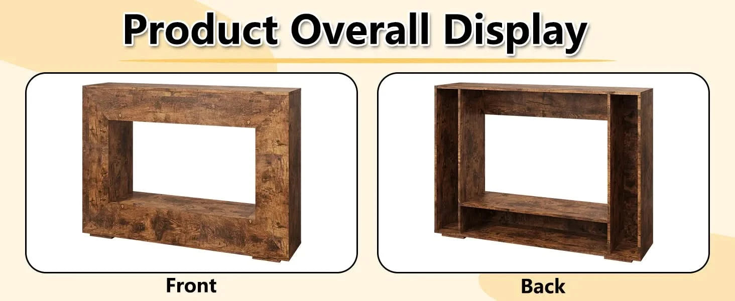 47' Farmhouse Console Table, Sofa Table Accent Table, Entryway Table with Storage, Narrow Entryway Table for Hallway, Living Room, Entrance, Foyer (Dark Brown) Default -DTYStore